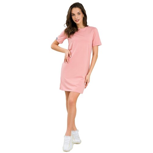 фото Платье-футболка lingeamo, хлопок, повседневное, мини, размер 38-40, розовый