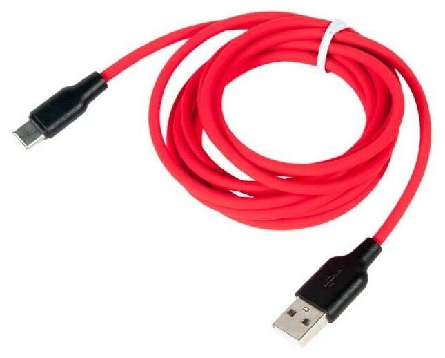 Кабель зарядки и синхронизации данных USB HOCO X21 Plus Silicone для Type-C, 3.0 A, длина 2.0 м, красный, 6931474713896