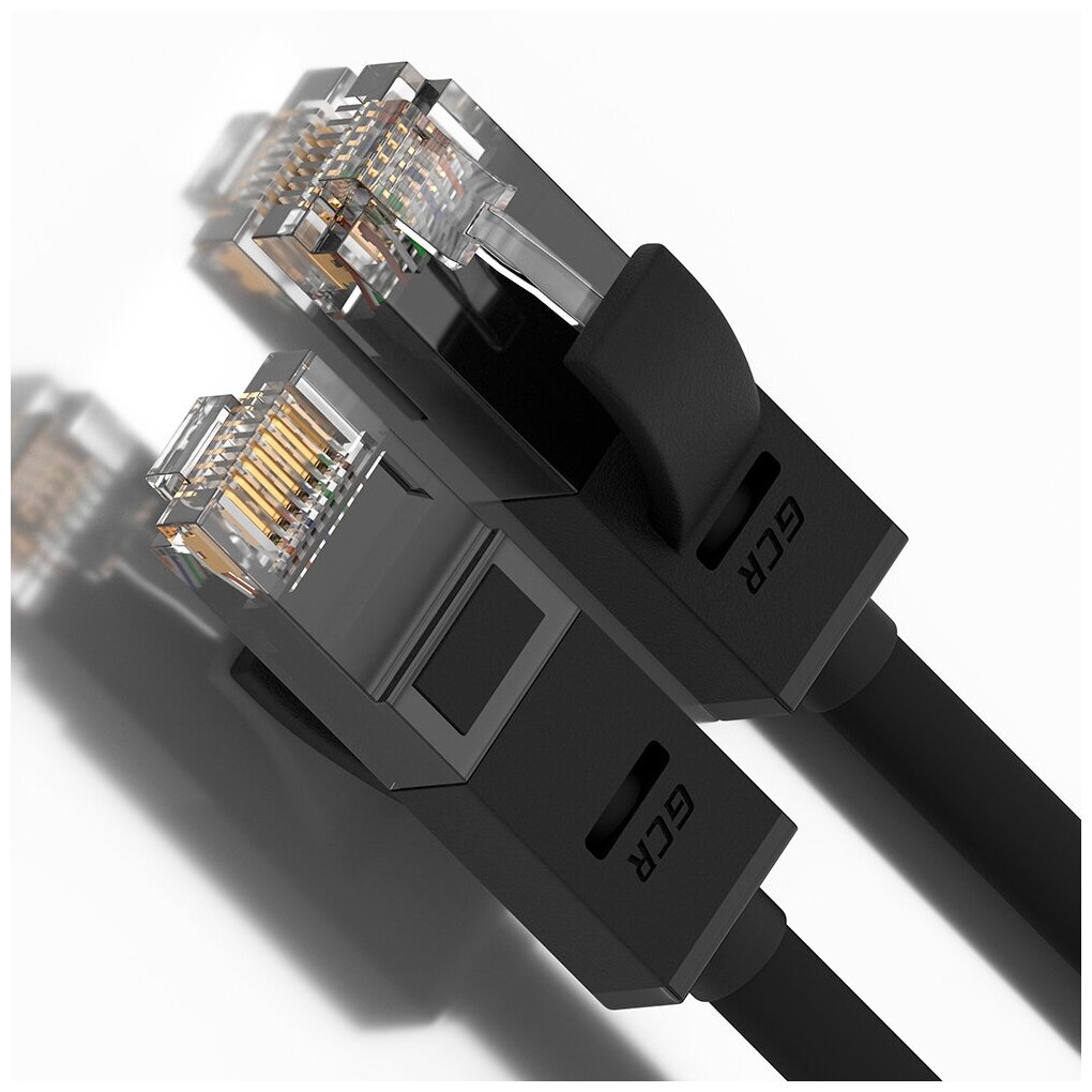 GCR Патч-корд прямой 7.5m UTP кат.5e, черный, 24 AWG, литой, ethernet high speed 1 Гбит/с, RJ45, T568B