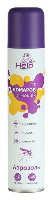 Аэрозоль-репеллент Help от комаров и мошек, 200 мл (80223) - фотография № 3