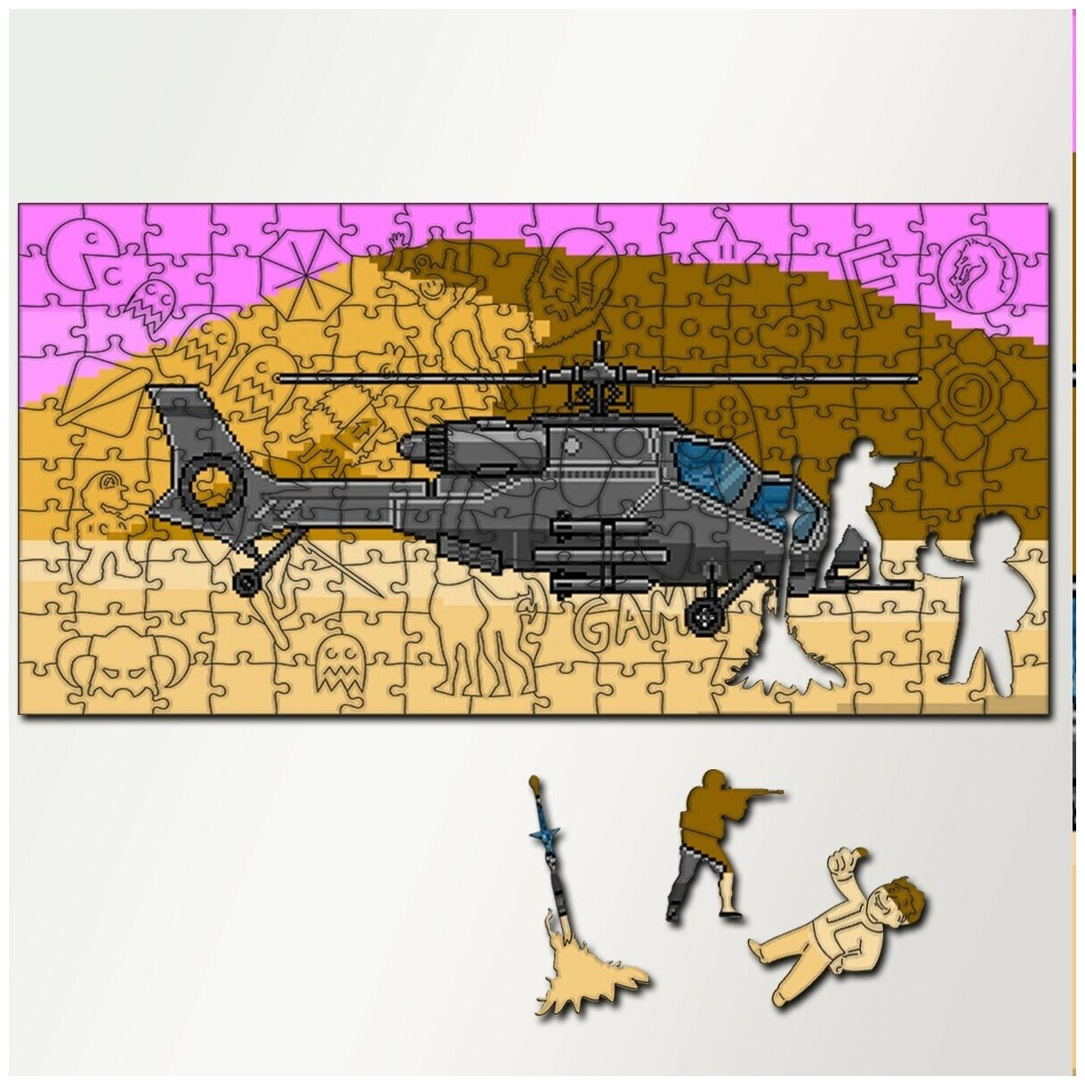 Пазл из дерева с фигурками, 230 деталей, 46х23 см игры Desert Strike - 5505