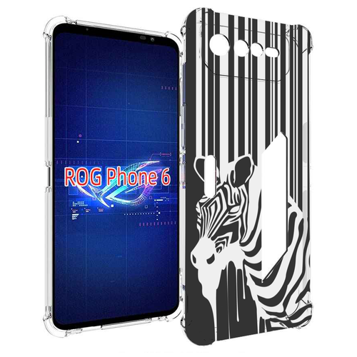 Чехол MyPads Зебра для Asus ROG Phone 6 задняя-панель-накладка-бампер чехол mypads pubg 2 для asus rog phone 6 задняя панель накладка бампер