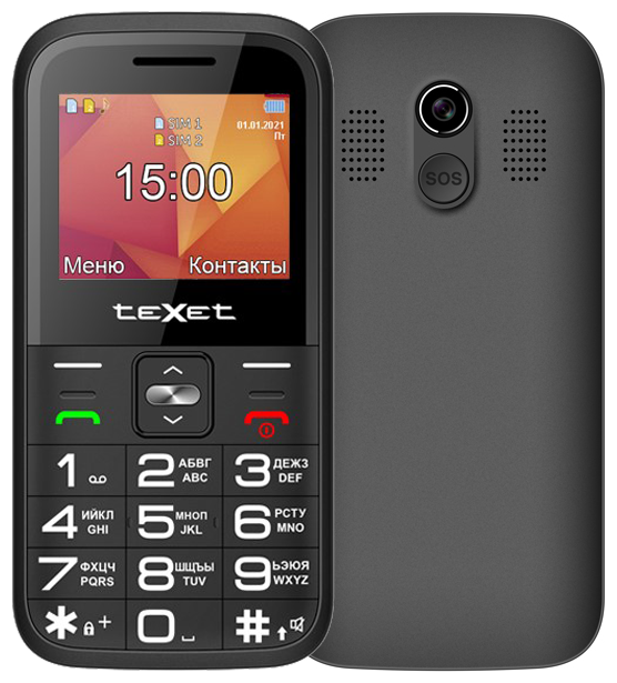 Телефон teXet TM-B418, 2 SIM, красный