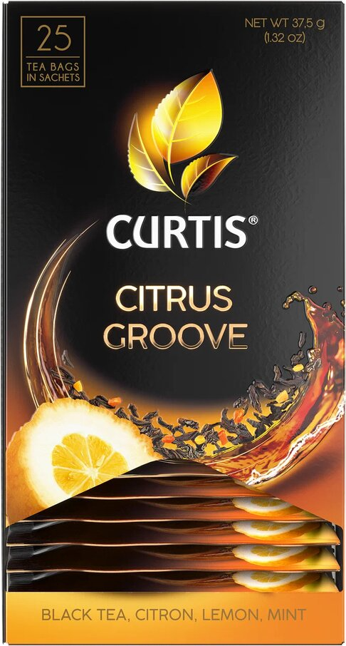 Чай черный Curtis, Groove, c лимоном цитроном и мятой, 25 пакетиков - фотография № 4