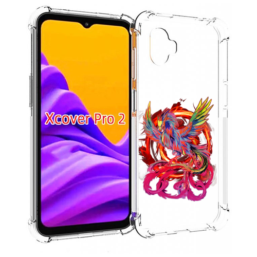 Чехол MyPads красочный феникс для Samsung Galaxy Xcover Pro 2 задняя-панель-накладка-бампер