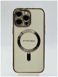 Фото Чехол прозрачный с окантовкой и magsafe для iPhone 14 Pro Max/iPhone 14 Pro Max/Magsafe/Чехол Магсейф с беспроводной зарядкой