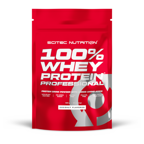 Протеин Scitec Nutrition 100% Whey Protein Professional, 500 гр., кокос scitec nutrition 100% whey protein professional 500 гр шоколад кокос