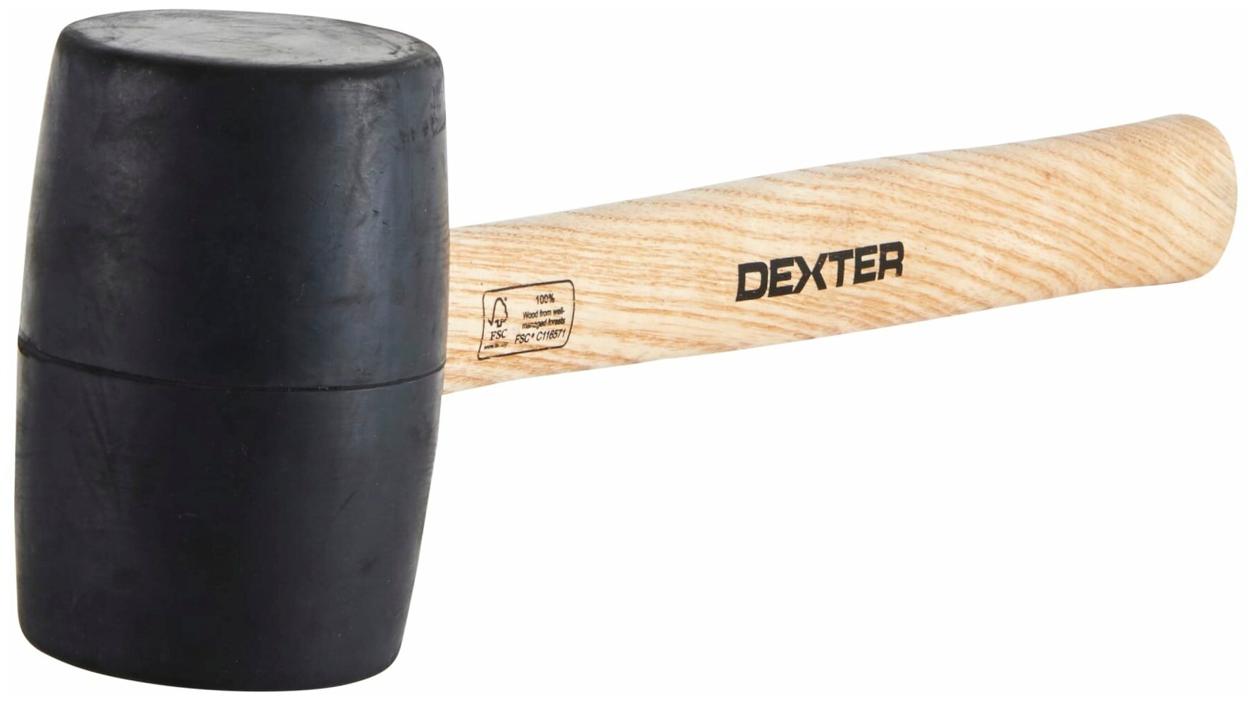 Киянка Dexter 450 г резиновая деревянная ручка цвет черный
