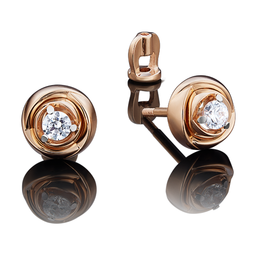 Серьги PLATINA из золота 585 пробы с бриллиантом