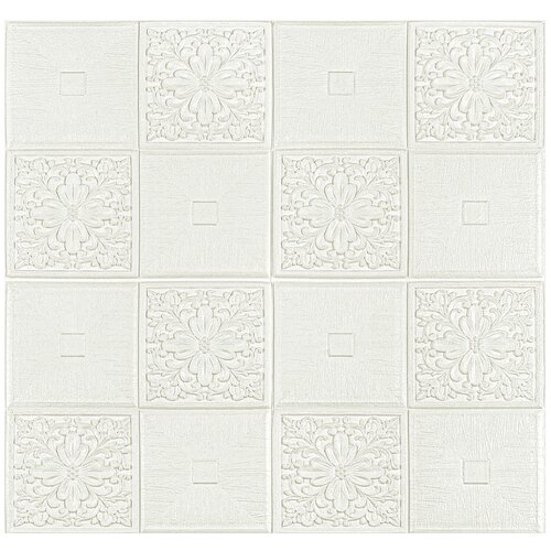 Мягкая самоклеящаяся 3D панель для потолка LAKO DECOR, цвет Белый, 70x70см, толщина 5мм