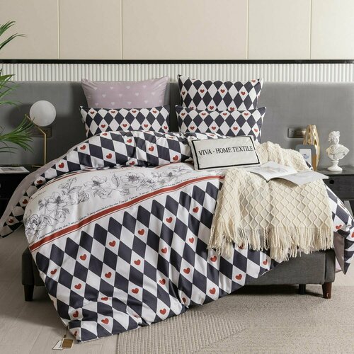 Комплект постельного белья Делюкс Сатин, 2-спальный, простынь на резинке 160х200х25, наволочки 50х70