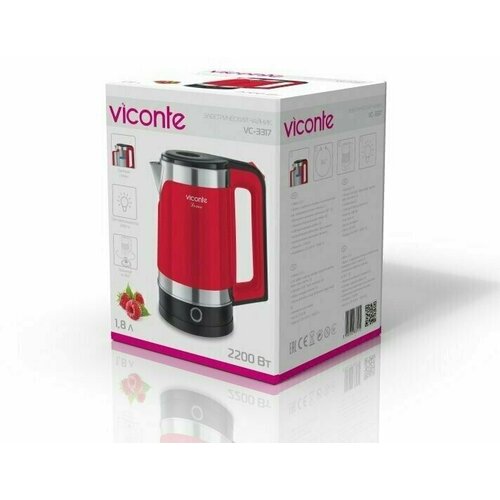 Электрочайник Viconte Dorian VC-3317 красныйчерный 230400₽