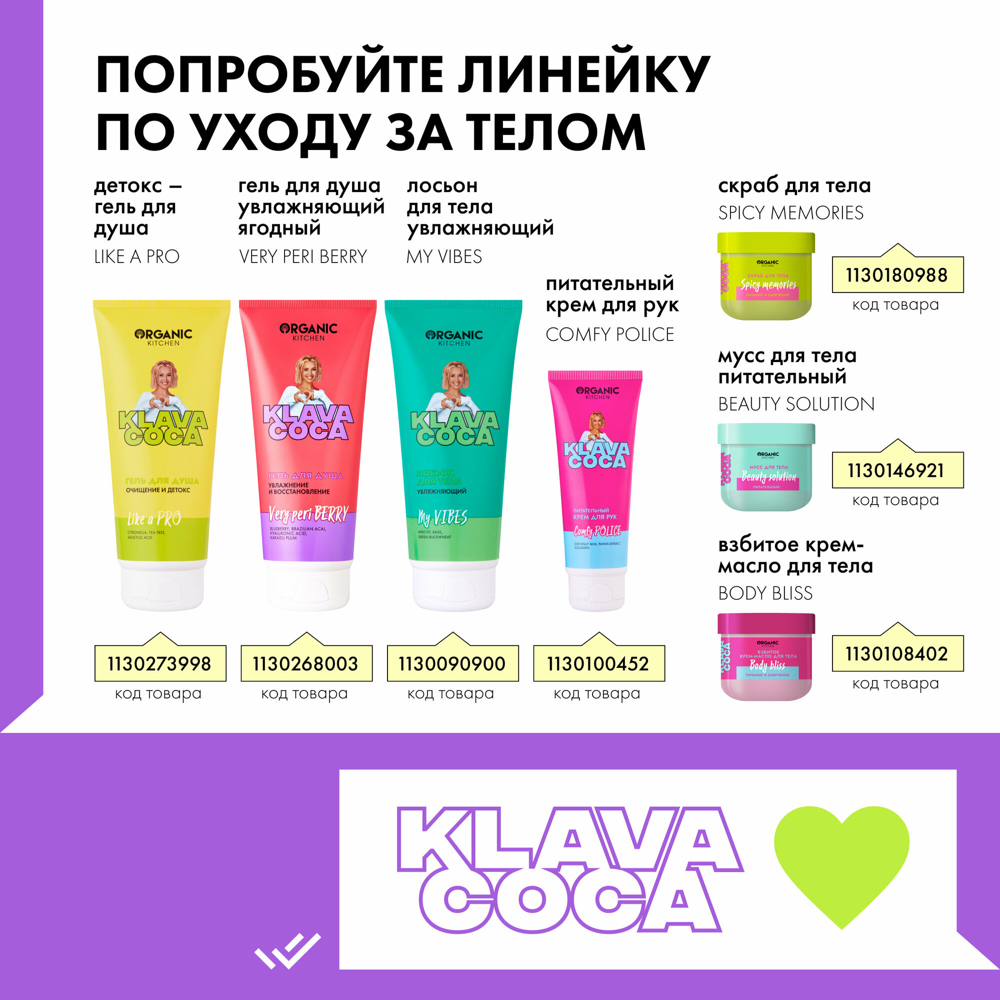 Крем для рук питательный Organic Kitchen Klava Coca "Comfy Police", 75 мл