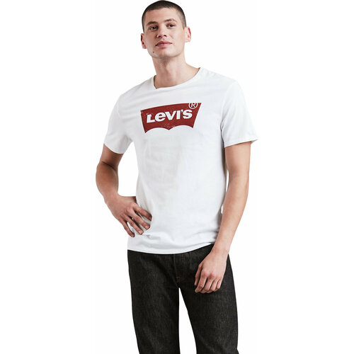 Футболка Levi's, размер M, красный, белый