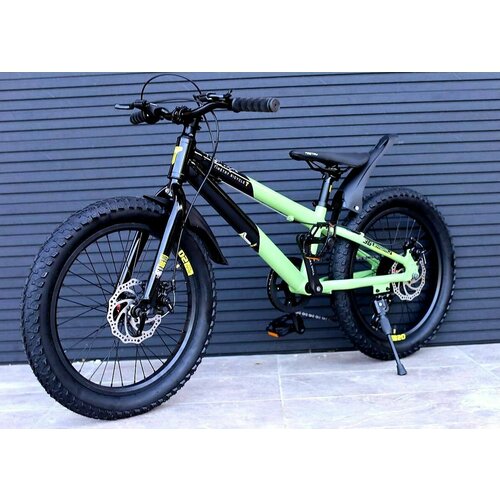 Велосипед полуфэтбайкфэтбайк горный RICHIESTO TT1107s 20in Алюминиевая рама для активного отдыха Детский Подростковый Легкий черно-зеленый 2260000₽