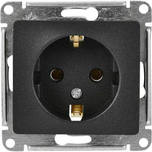 Розетка встраиваемая Schneider Electric Glossa 16 А с заземлением в сборе цвет антрацит 902₽