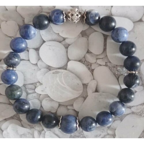 Браслет, содалит, 1 шт., размер 16 см, черный, синий