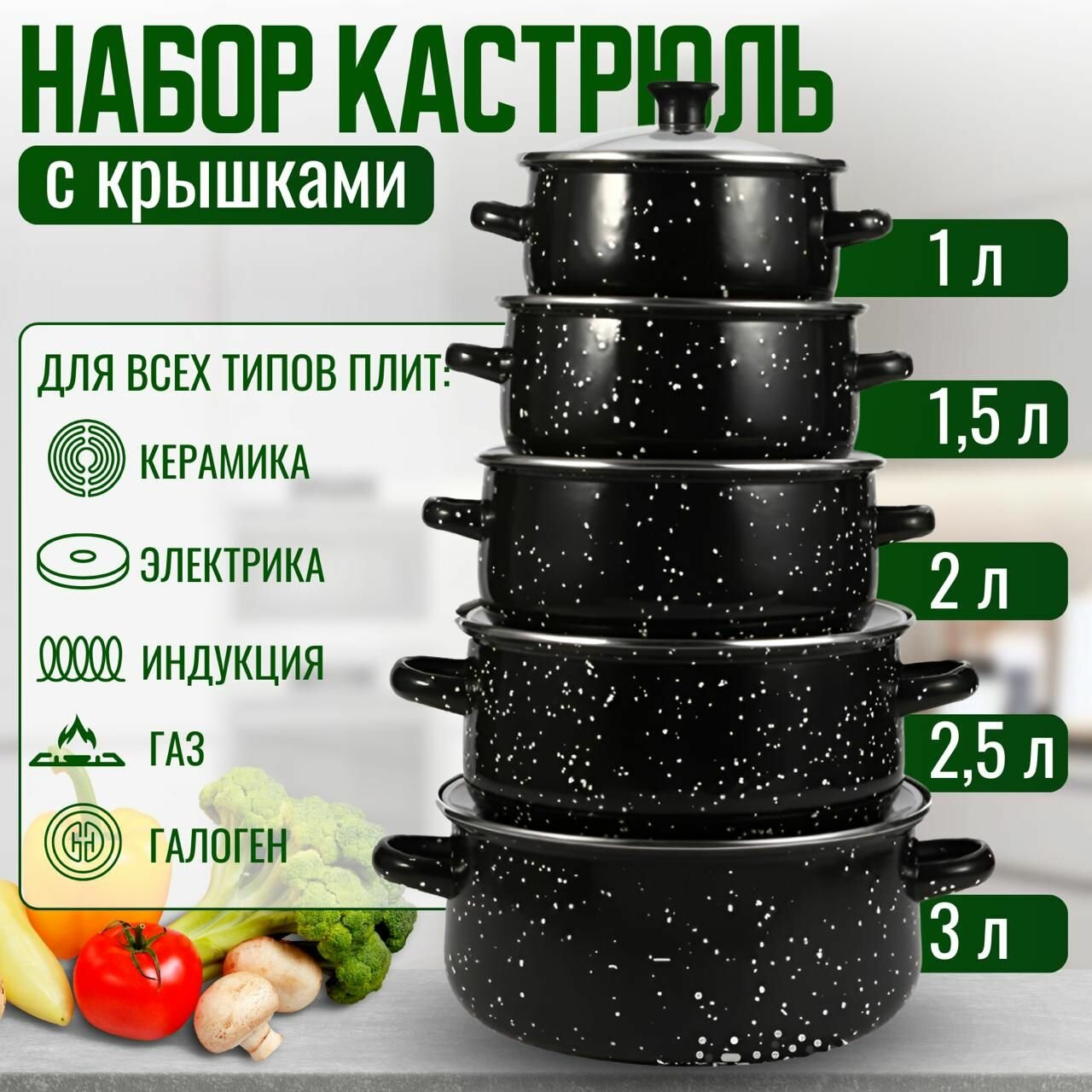 Набор кастрюль из нержавеющей стали