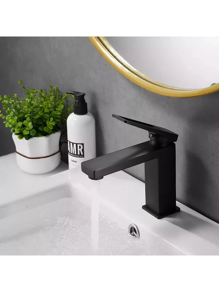 Смеситель для раковины S6801H черный