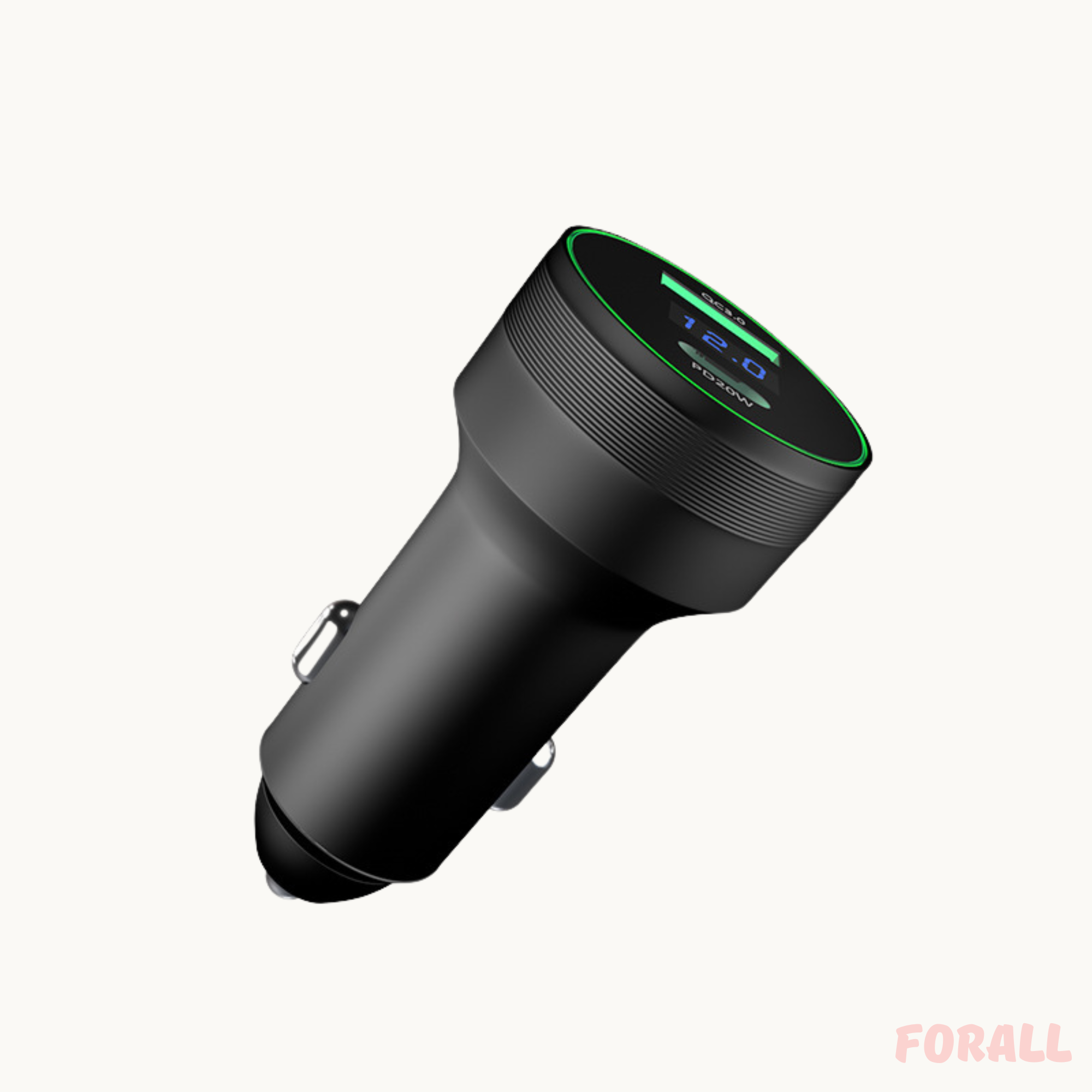 Быстрая автомобильная зарядка 20W USB Type-C / Type-A | Двойное зарядное устройство для прикуривателя — фото 1