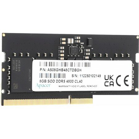Оперативная память Apacer 8ГБ DDR5 SODIMM 4800 МГц AS08GHB48CTDBGH