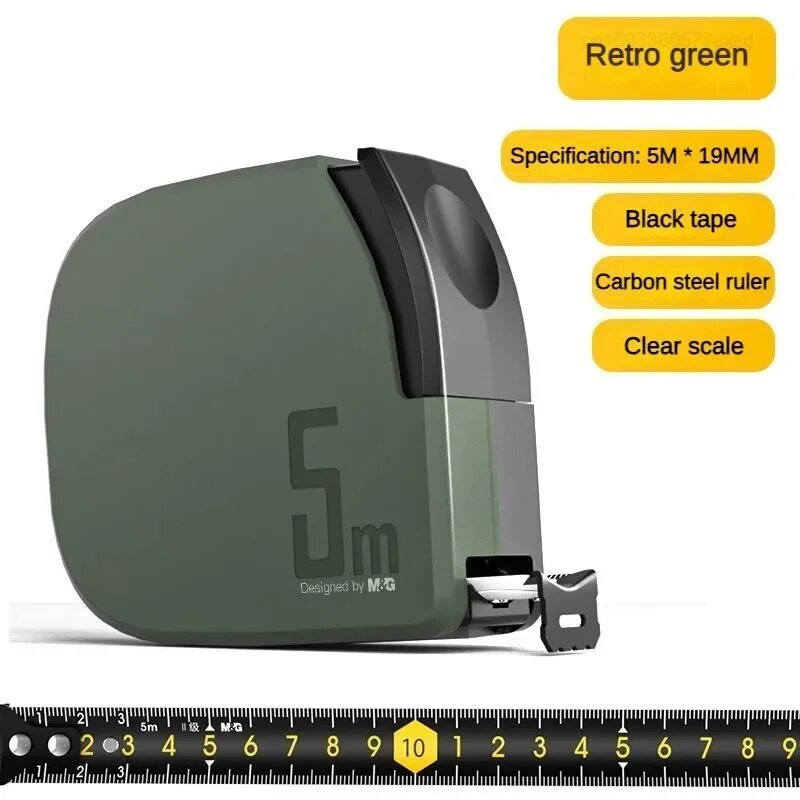 MIJIA Измерительная лента стальная 3/5M черная, Green 5mx19mm