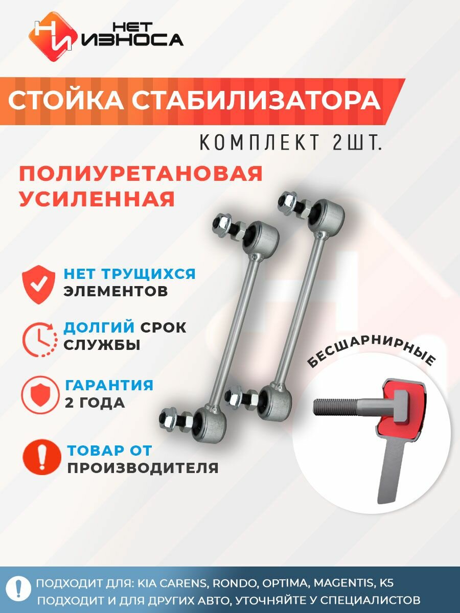 Стойки стабилизатора полиуретановые усиленные NL216 (комплект 2 шт) KIA CARENS, RONDO, OPTIMA, MAGENTIS, K5