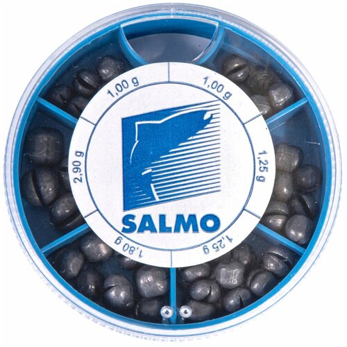 yashik salmo rybolovnyj plastikovyj 2h polochnyj Грузила Salmo дробинка PL, 6 секций крупные, 100 г