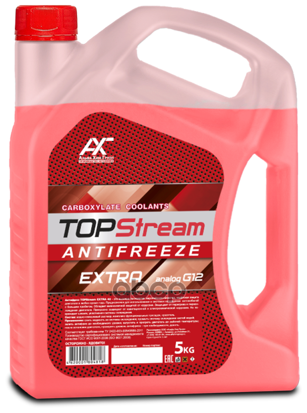 Антифриз TOPStream EXTRA RED (красный) G12 5 л