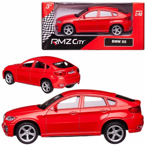 Машинка металлическая Uni-Fortune RMZ City 1:43 BMW X6 , без механизмов, цвет красный 444002-RD машинка металлическая uni fortune rmz city 1 43 bmw x6 без механизмов цвет красный 12 5 x 5 6 x