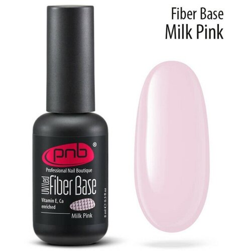 pnb база crystal pink 8 мл PNB базовое покрытие Fiber Base, milk pink, 8 мл