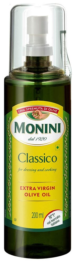 Масло оливковое Monini нерафинированное Extra Virgin Classico пластиковая бутылка-спрей