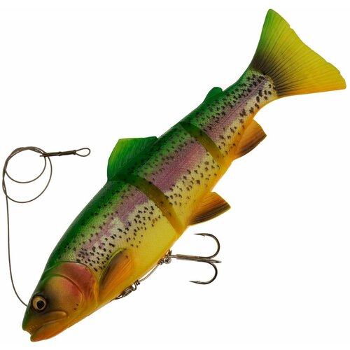 воблер свимбейт savage gear 4d line thru trout 250 ss lemon trout Воблер для рыбалки Savage Gear 4D Line Thru Trout 250 S цв. Fire Trout, 193 гр 250 мм, на щуку, таймень, свимбейт тонущий, заглубление до м