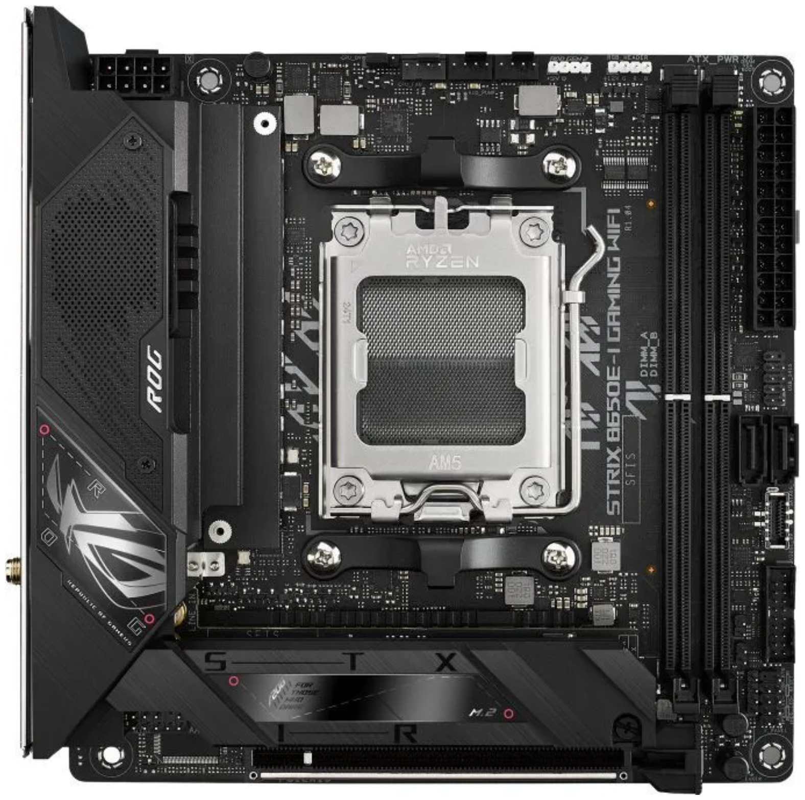 Материнская плата mini-ITX ASUS 90MB1BI0-M0EAY0 (AM5, AMD B650, 2*DDR5 (6400), 2*SATA 6G RAID, 2*M.2, PCIE, 2.5Glan, WiF - фото №1
