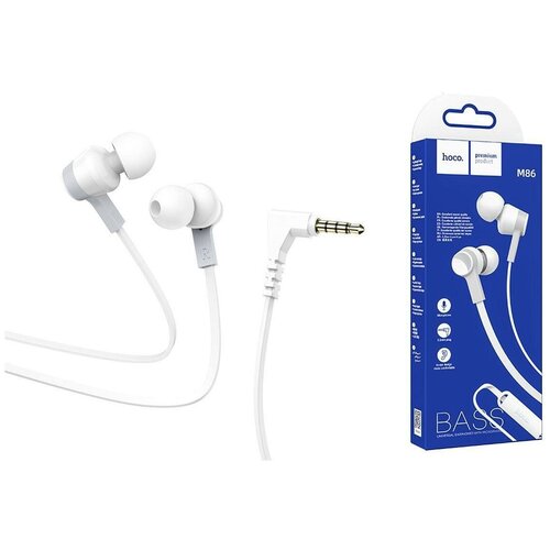 Наушники HOCO M86 Oceanic Jack 35mm 12 м белый контроллер с микрофоном 48500₽
