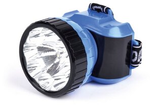 Аккумуляторный налобный фонарь 1ВТ + 8 LED Smartbuy, синий