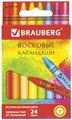 BRAUBERG Восковые карандаши Академия, 24 цвета (227285)