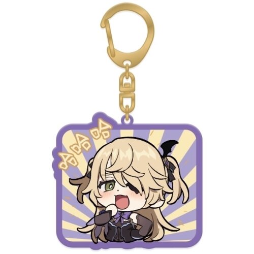 Брелок miHoYo, фиолетовый брелок genshin impact chibi expressions character acrylic keychain tartaglia