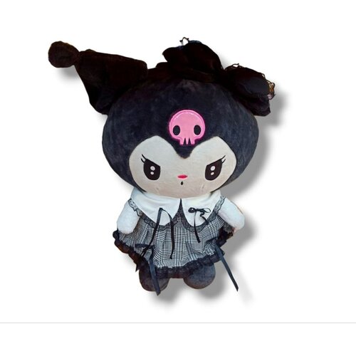 Мягкая игрушка Куроми 50 см из аниме, в платьице sanrio аниме cinnamoroll kuromi melody плюшевая игрушка большая кукла захват машина кукла фабрика kawaii подушка игрушки kuromi плюшевые подарки для детей