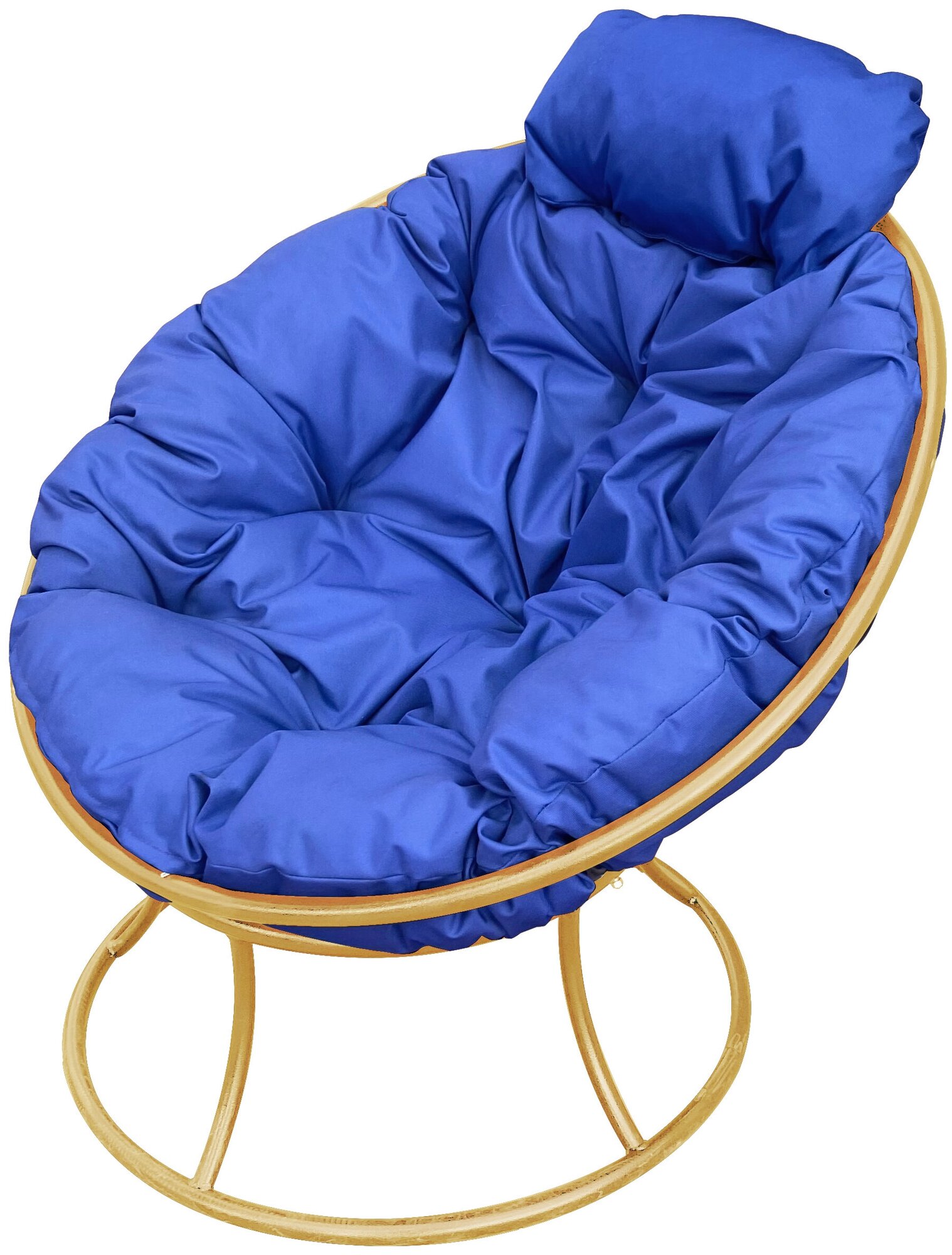 Кресло m-group папасан мини чёрное, синяя подушка - фотография № 1