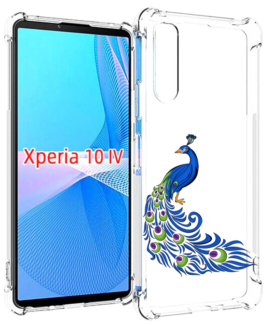 Чехол MyPads жарптица-голубая для Sony Xperia 10 IV (10-4) задняя-панель-накладка-бампер