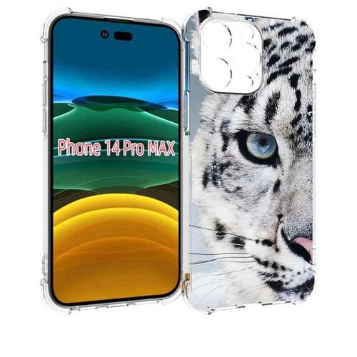 Чехол MyPads Снежный-барс для iPhone 14 Pro Max задняя-панель-накладка-бампер