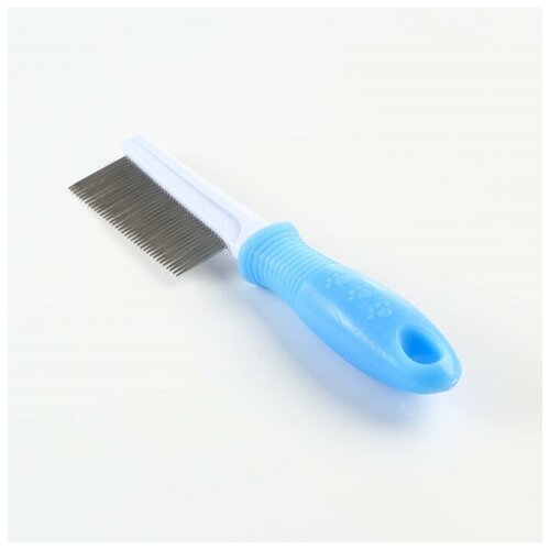 Расчёска Комфорт с прямыми заострёнными зубьями, нескользящая ручка, 21 х 4 см, голубая 7437928