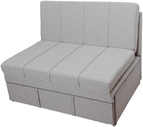 Диван-кровать StylChairs Сёма, ширина 120 см, без подлокотников, обивка: ткань рогожка, цвет: светло-серый