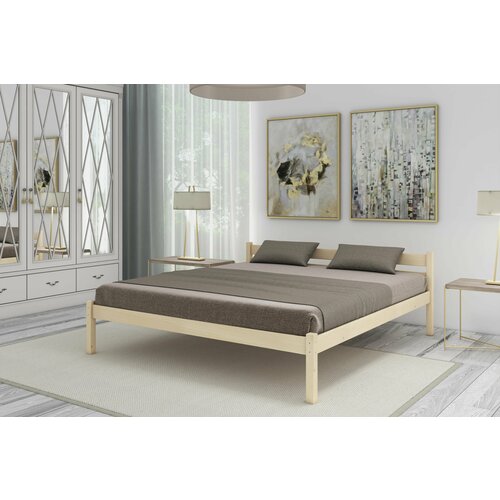 Кровать двуспальная деревянная из массива сосны 140х200