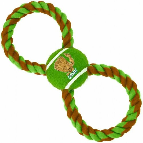 Игрушка для животных Buckle-Down грут мячик на верёвке, зелёный (26х12х6,5 см)