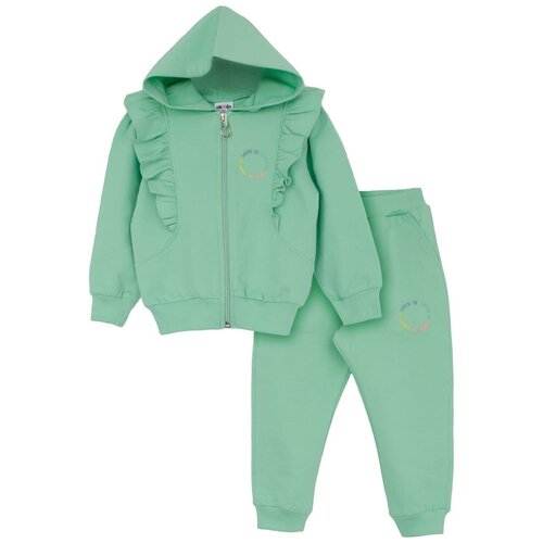 Комплект одежды Picola, толстовка и брюки, повседневный стиль, размер 110-116, зеленый