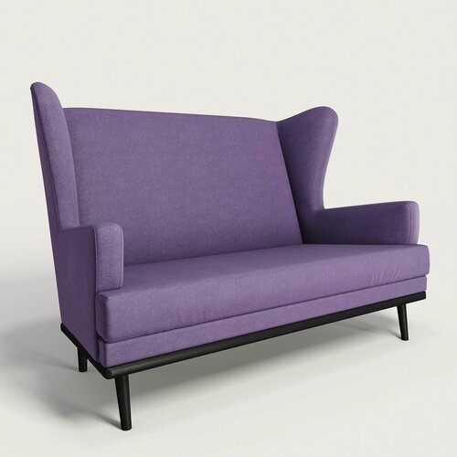 Изображение товара Диван с ушами на высоких ножках Фантазёр D-9 (фиолетовый) для гостиной, кафе, ресторана, салона красоты и прихожей.