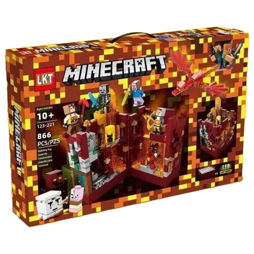 Конструктор Майнкрафт, LKT 123-221 Minecraft, 866 деталей, кубы с LED подсветкой