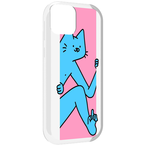 Чехол MyPads голубой кот в дверце для UleFone Note 6 / Note 6T / Note 6P задняя-панель-накладка-бампер чехол mypads стильный кот для ulefone note 6 note 6t note 6p задняя панель накладка бампер